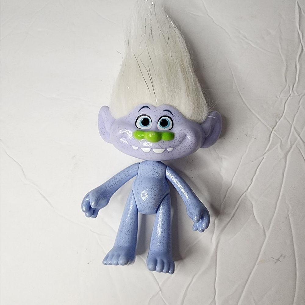 Dreamworks Animation Trolls Doll Glitterfix Guy Diamond Blue Sparkle Hair 13"